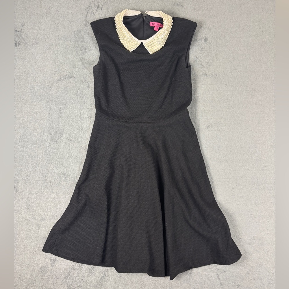 Betsey Johnson Black Pleated Mini Dress